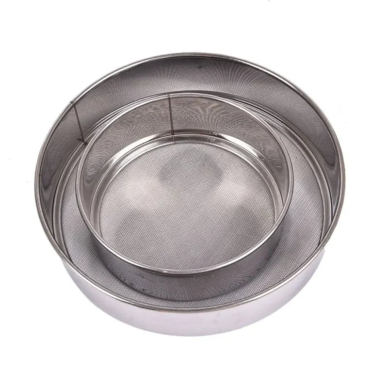 Kitchen Tools Fine Mesh Flour Sifter Professional Round Stainless Steel