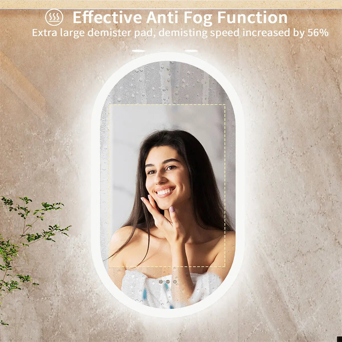 Waterproof Illuminate Bathroom Light Vanity Mirror