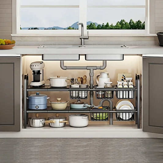HOMEFISH 1pc 2-Tier Under Sink Organizers