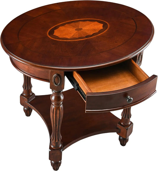 Solid wood nightstand with drawers, storage rack