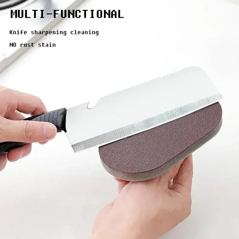 Reusable Emery Magic Sponge Kitchen Pot Brush with Handle