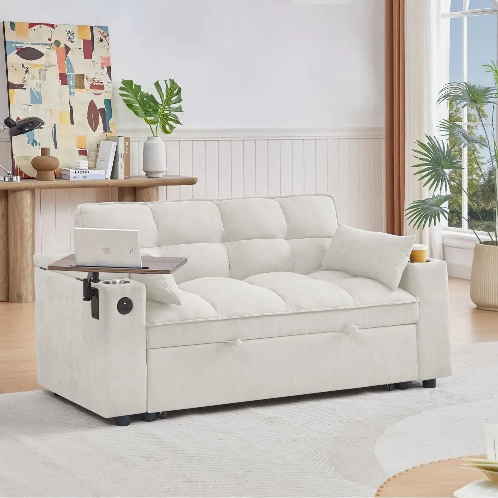 65''Convertible Sleeper Sofa Bed,3-in-1 Pull Out Couch Bed