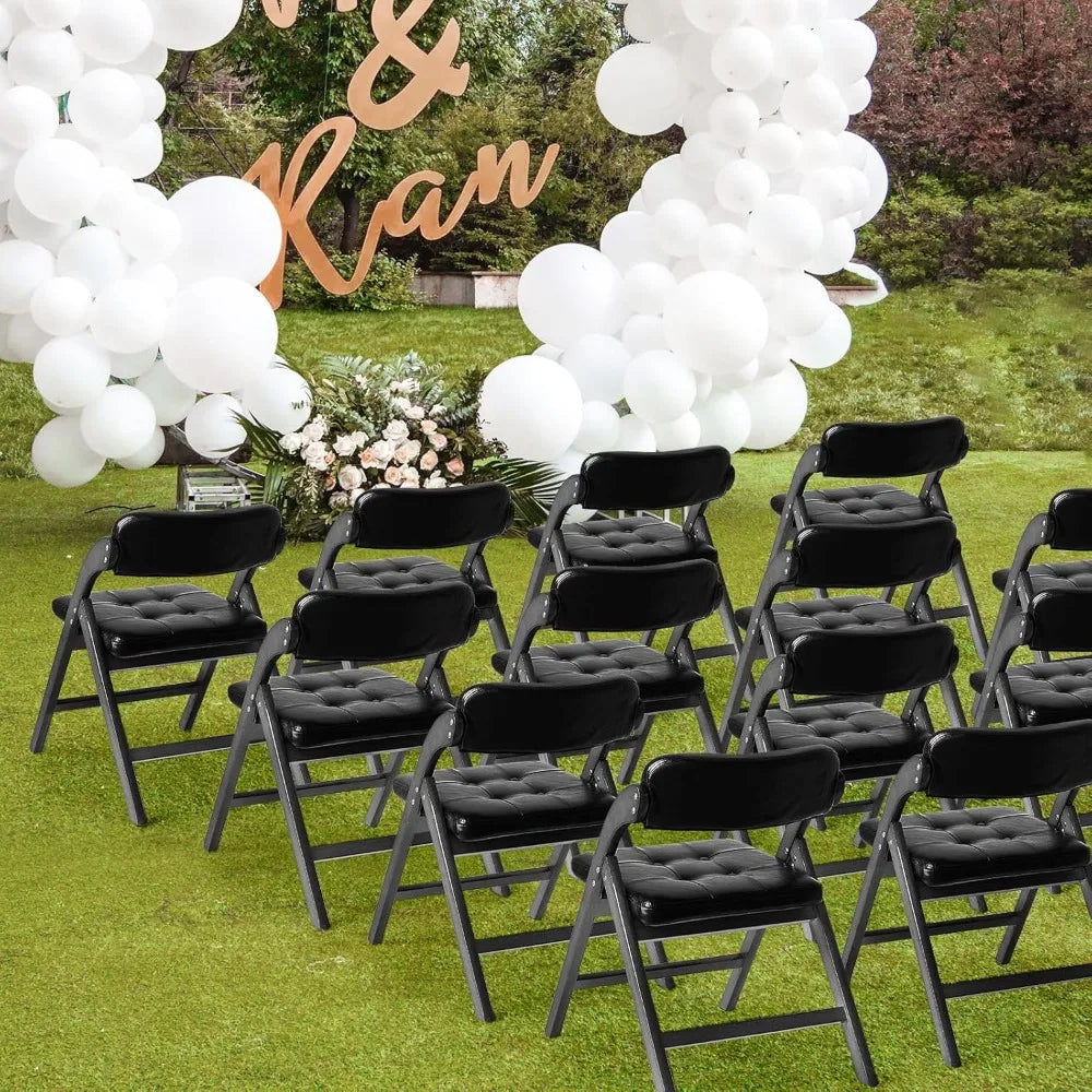 Padded Folding Chairs with Cushion 2 Pack, Portable Foldable