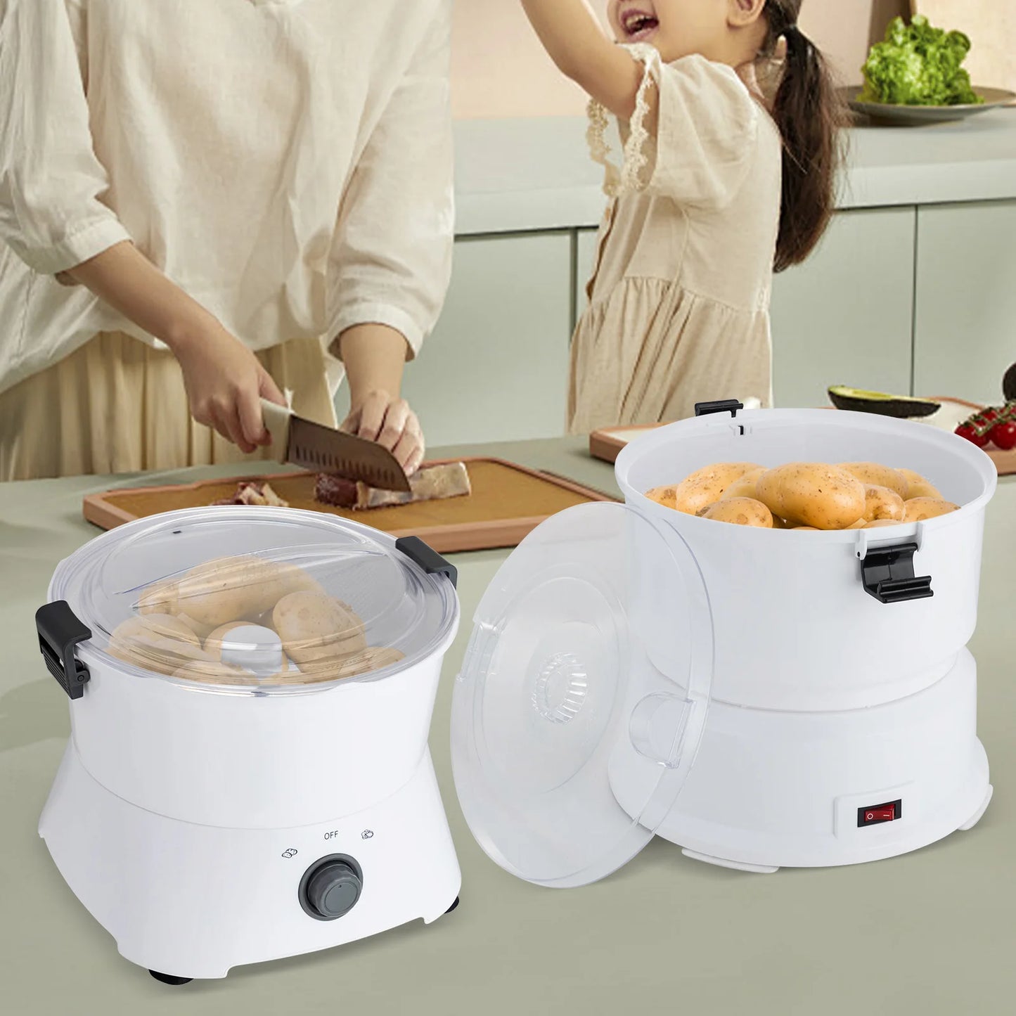 85W Electric Potato Peeler One-button Drive Automatic Peeler Spinner