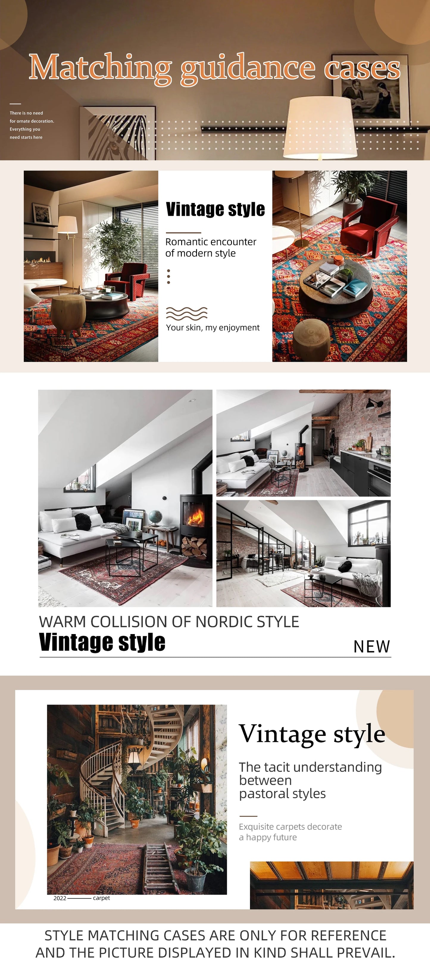 Vintage Bohemian Area Rug for Living Room