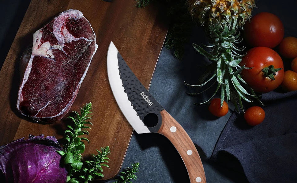 Kitchen Upgraded Viking Knives with Sheath Hand Forged Butcher for Meat Cutting
