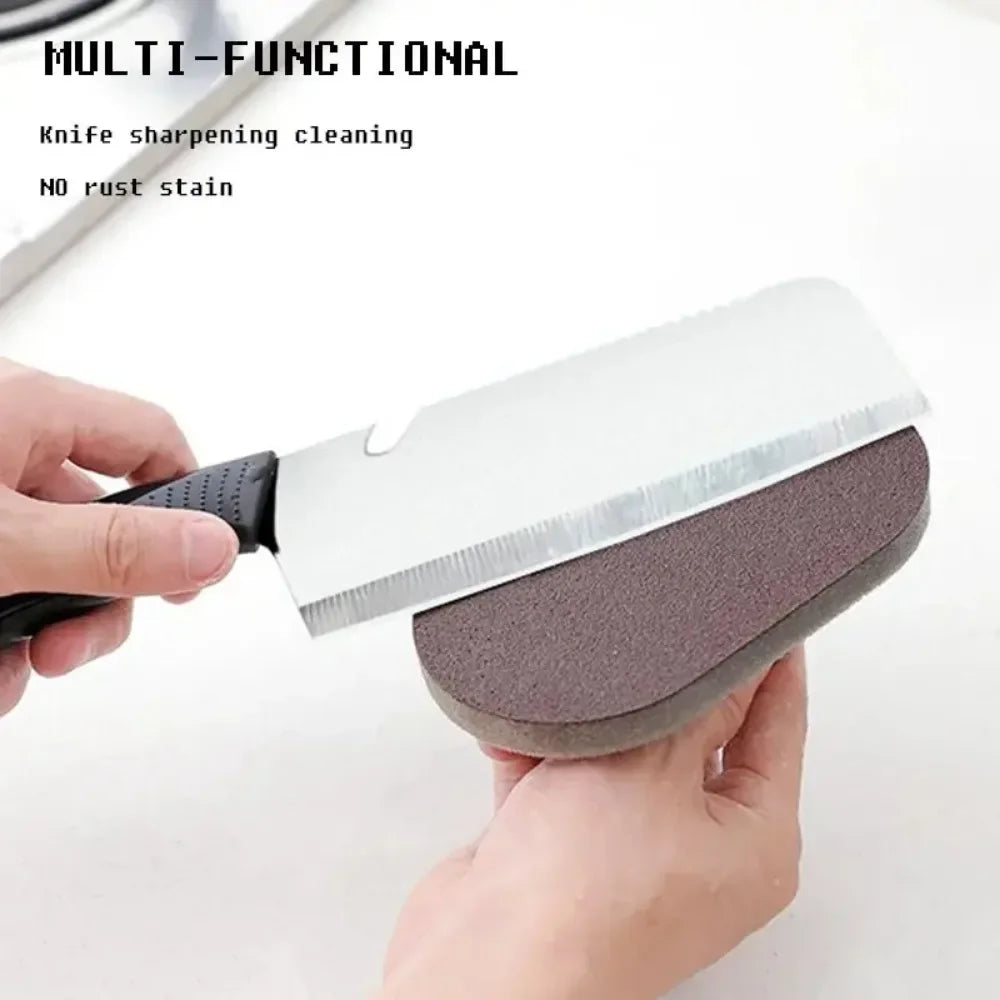 Reusable Emery Magic Sponge Kitchen Pot Brush with Handle