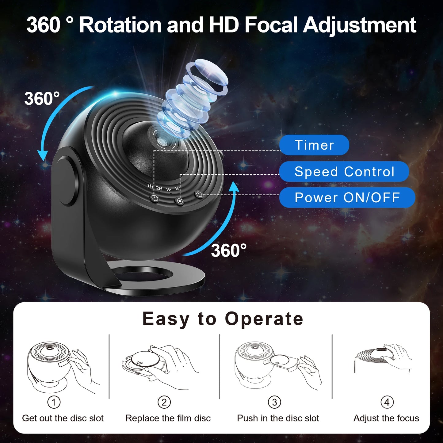 Planetarium Star Projector Realistic Starry Sky Night Light