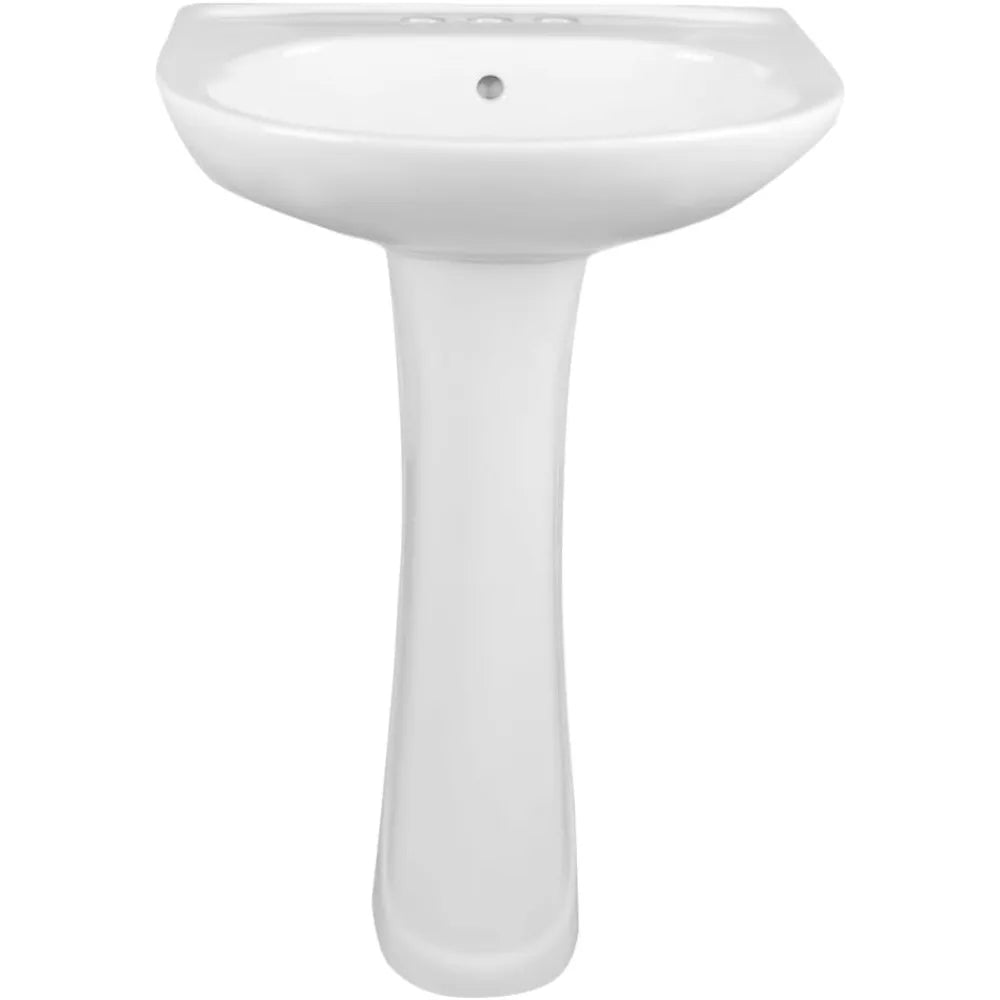 DeerValley Ally DV-1P52503 20" X 17" Modern U-Shape White Ceramic Pedestal Bathroom Sink