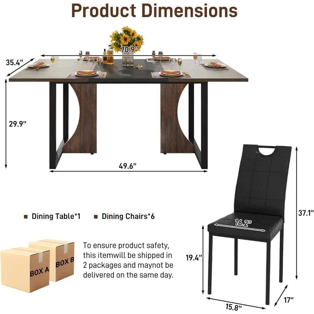 7PCS Dining Room Table