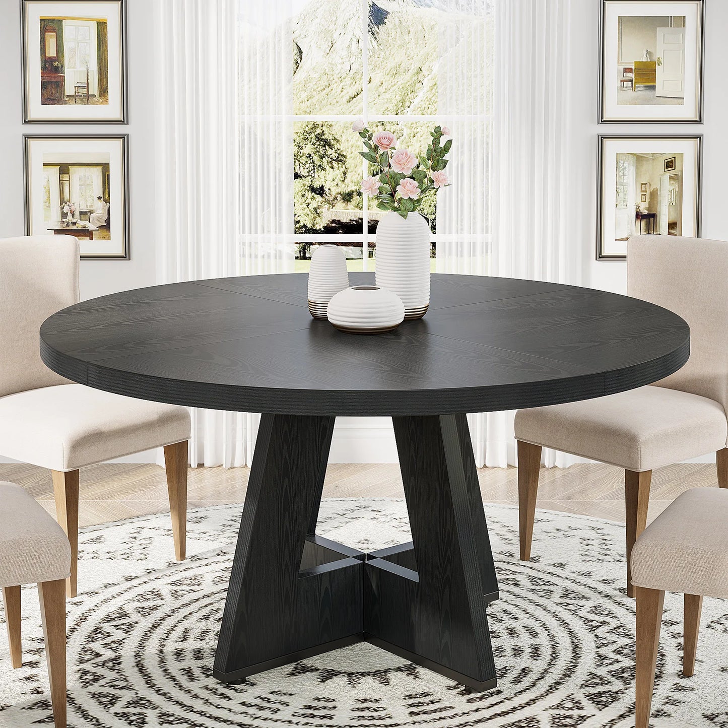 Tribesigns Round Dining Table for 4,