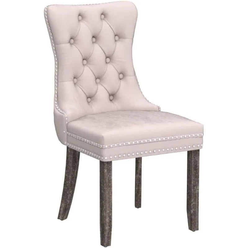 Set of 4, KCC Velvet Dining Chairs, Upholstered High-end Tufted Dining Room Chair