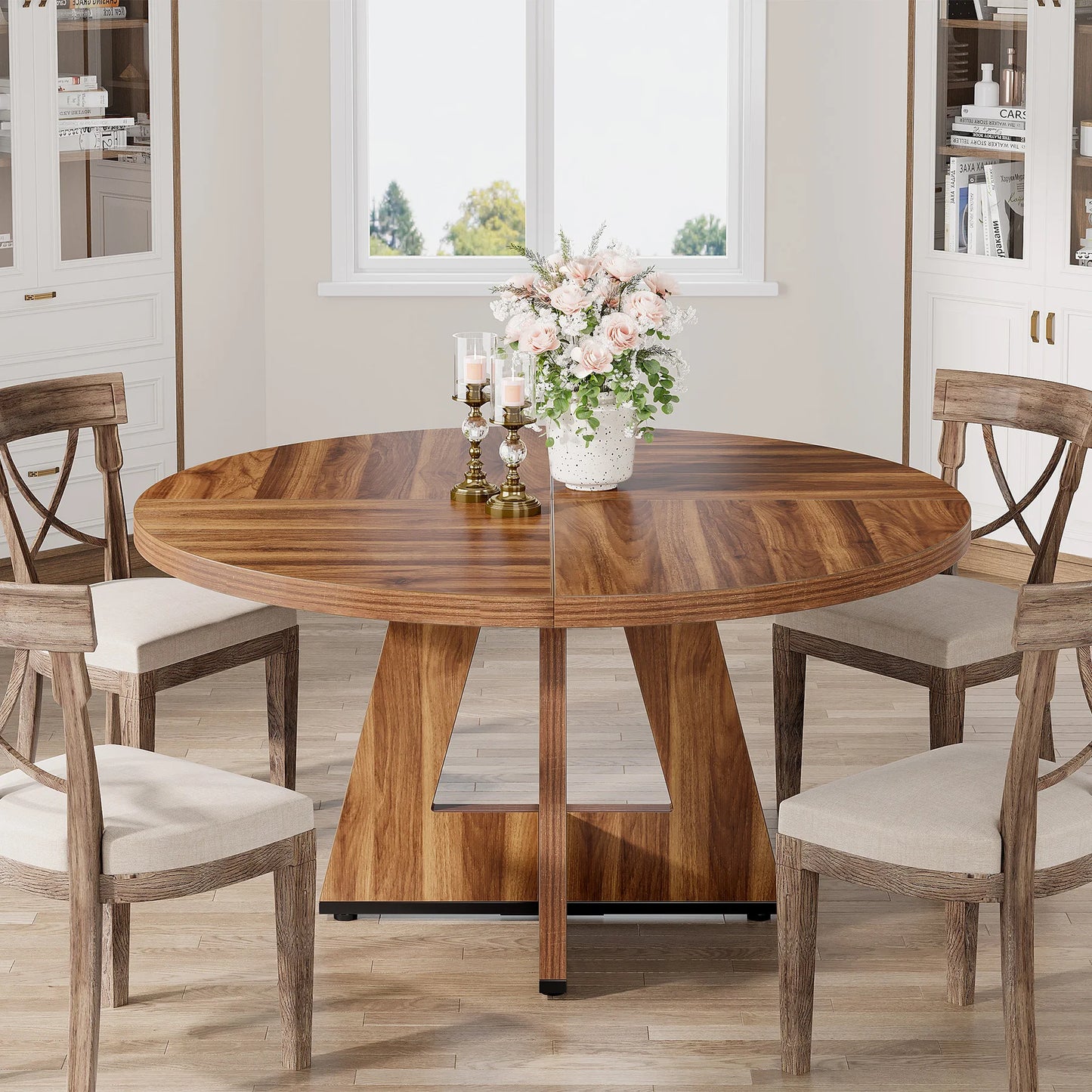 Tribesigns Round Dining Table for 4,