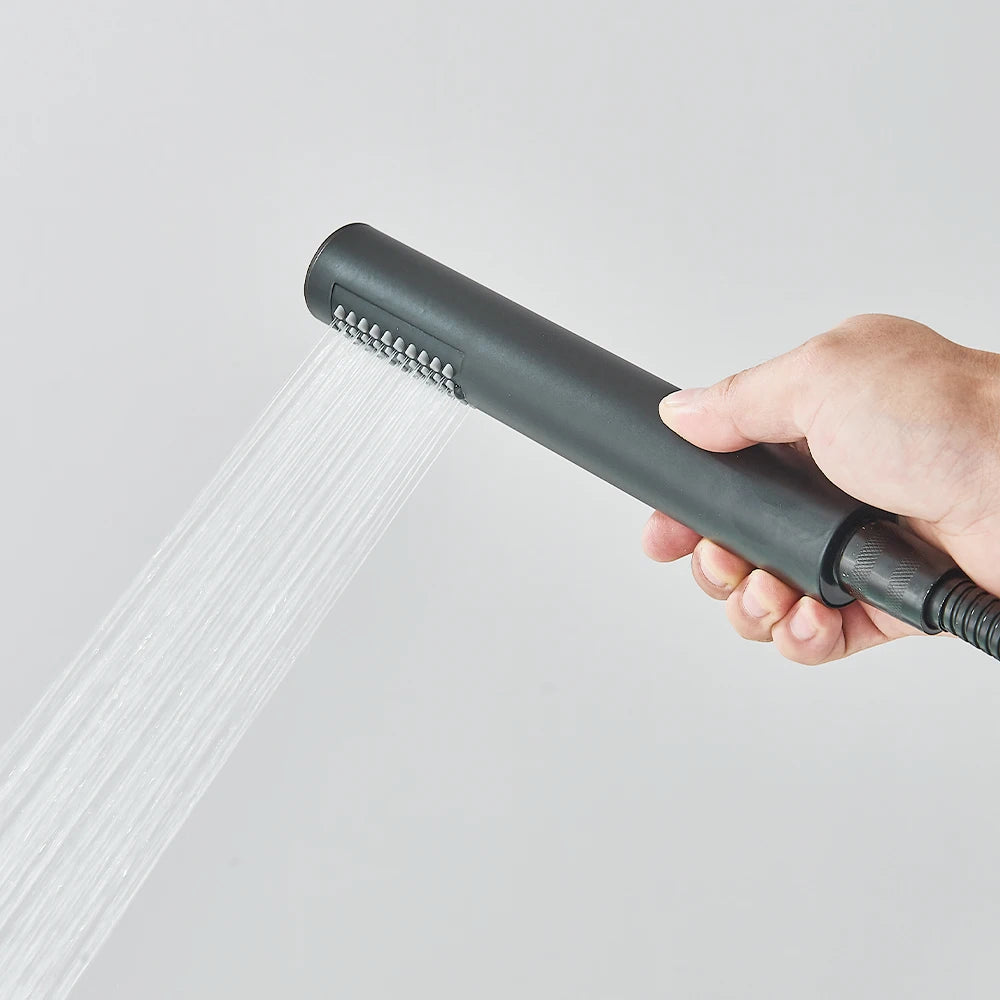 Gold Bathroom Bathtub Faucet With Hand Shower