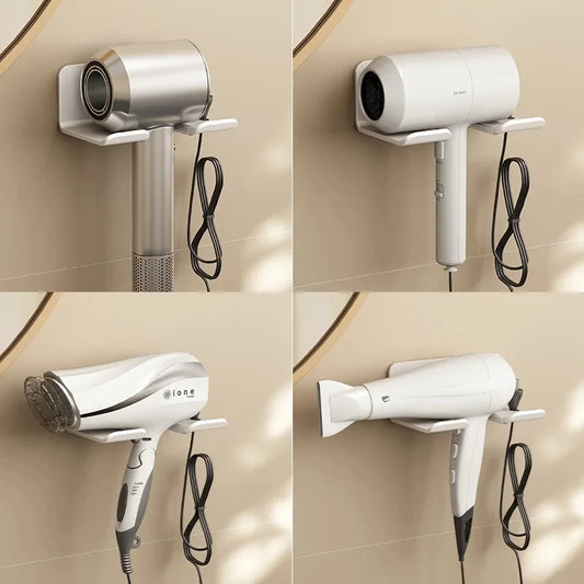 Hair Dryer Holder Bathroom Hair Straightener Stand Nail Free Shelves