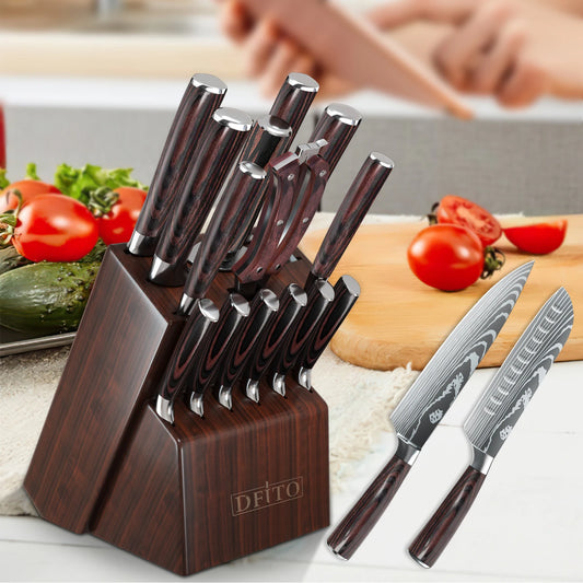 Knife Sets for Kitchen 14 Pieces with Knife Holder