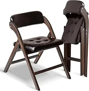 Padded Folding Chairs with Cushion 2 Pack, Portable Foldable