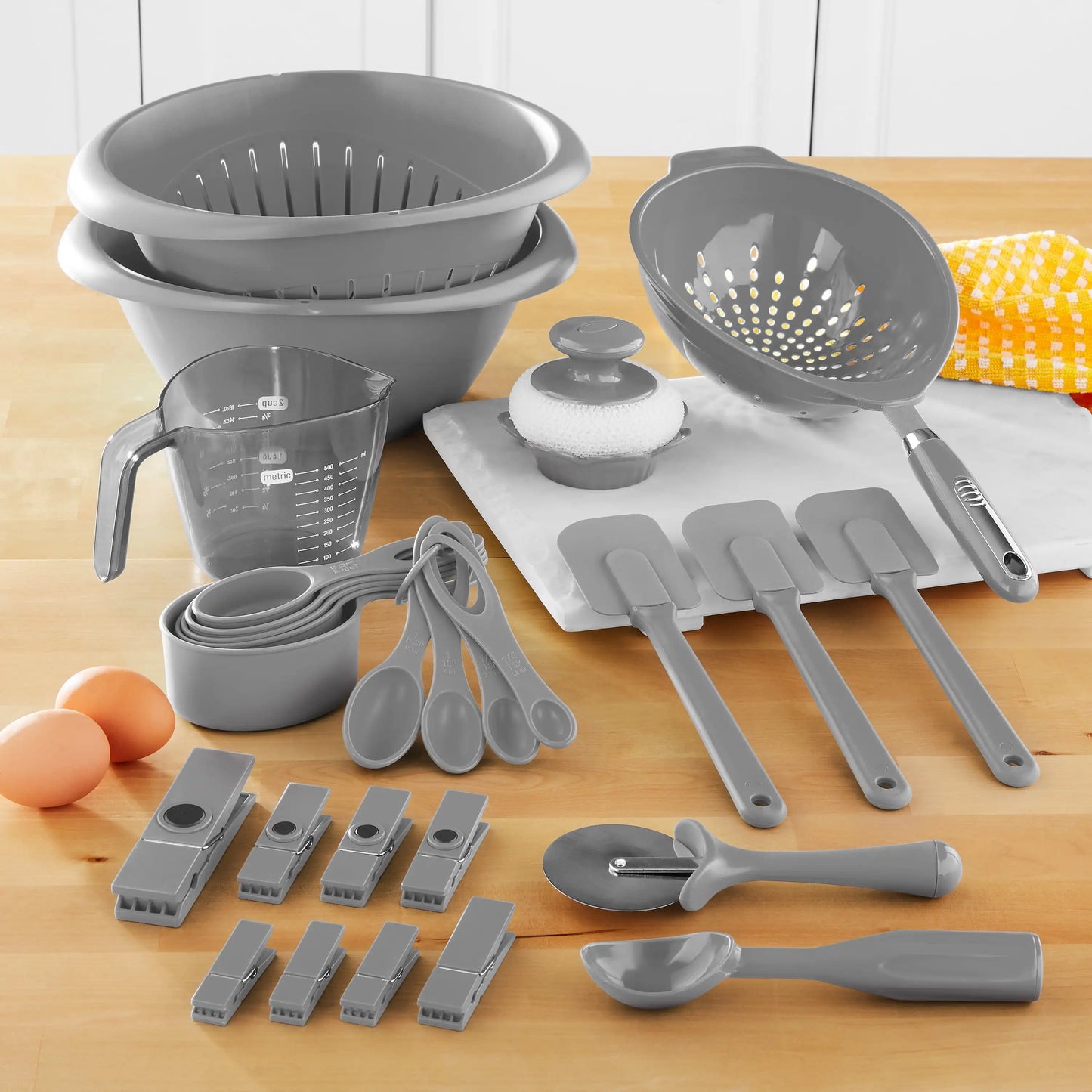 Mainstays 28-Piece Complete Kitchen Gadget Bundle, Gray