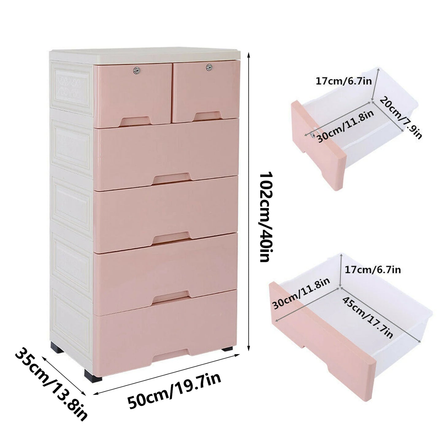 Plastic Clothing Storage with 6 Drawers