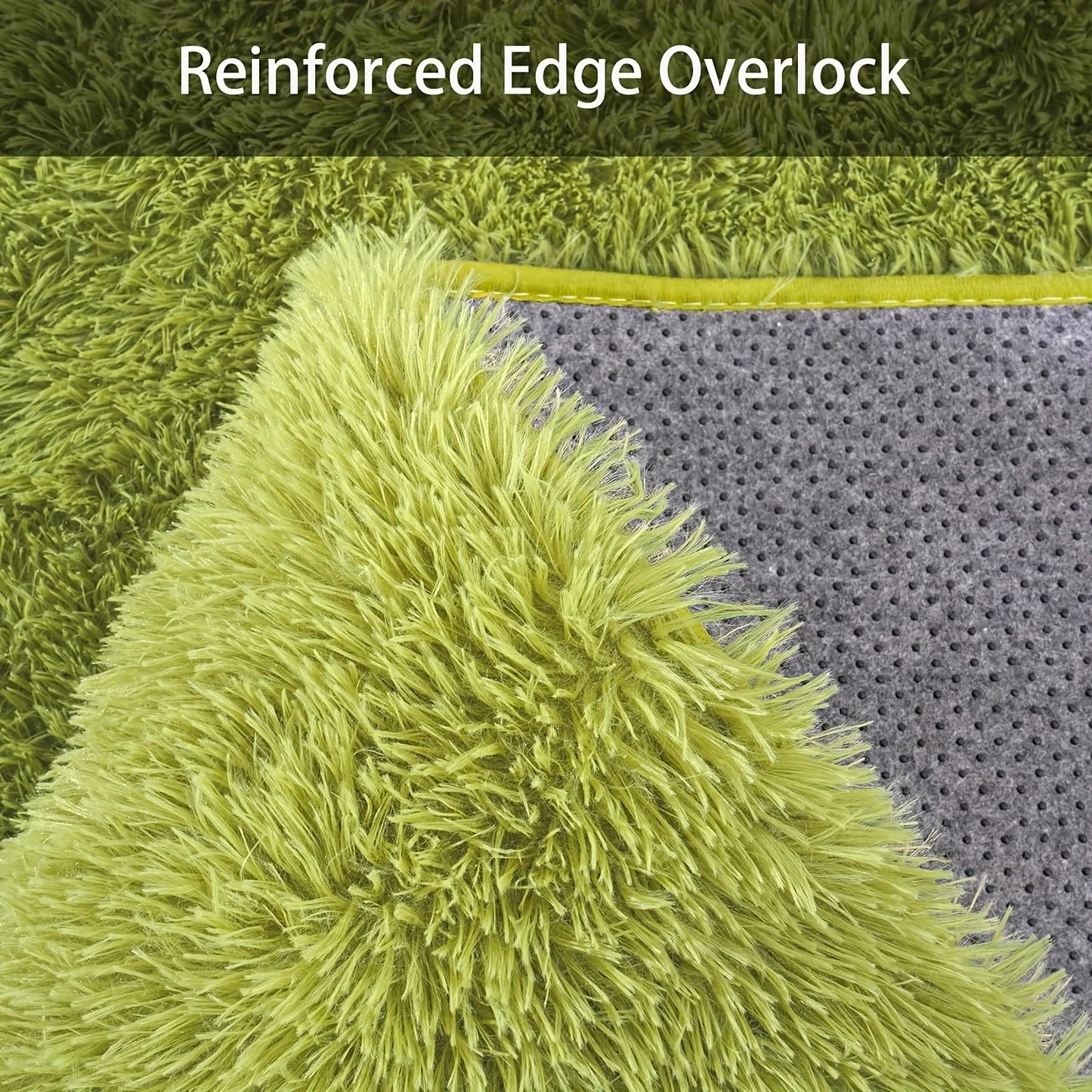 Luxury Plush Carpet with 4 Rug Stickers, Non Slip Rugs