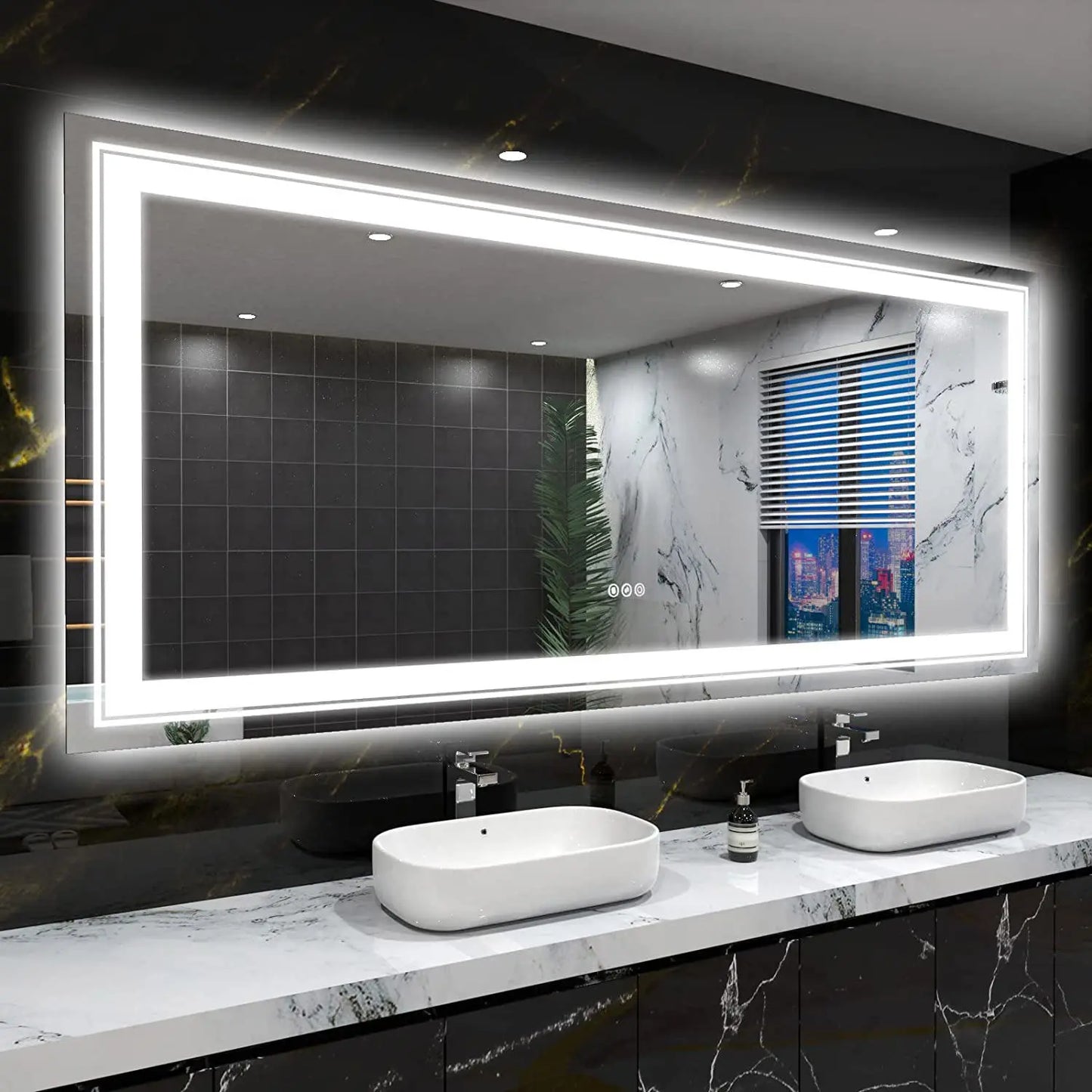 48"X24" LED Bathroom Mirror with Lights, Anti-Fog, Dimmable