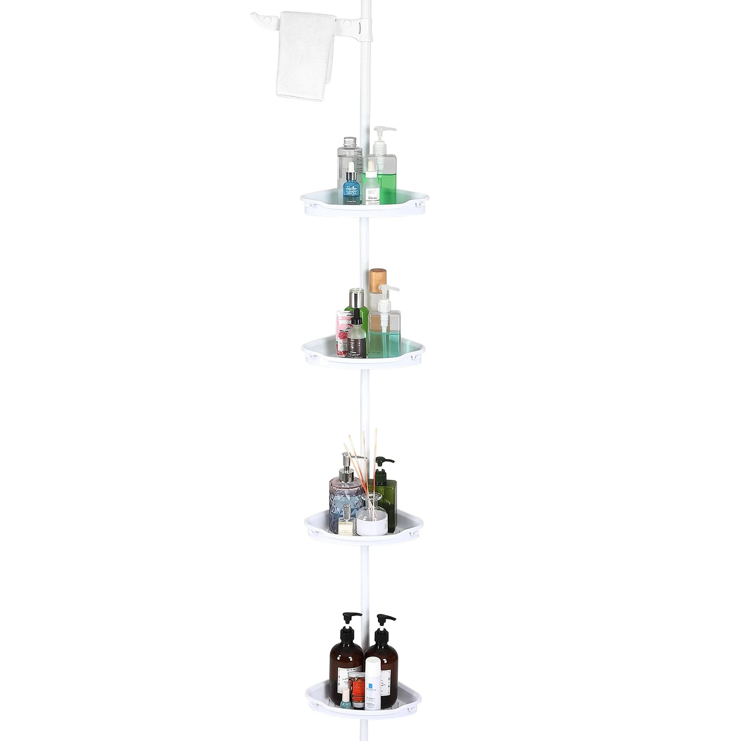 4 Tiered Corner Shower Caddy Tension Pole