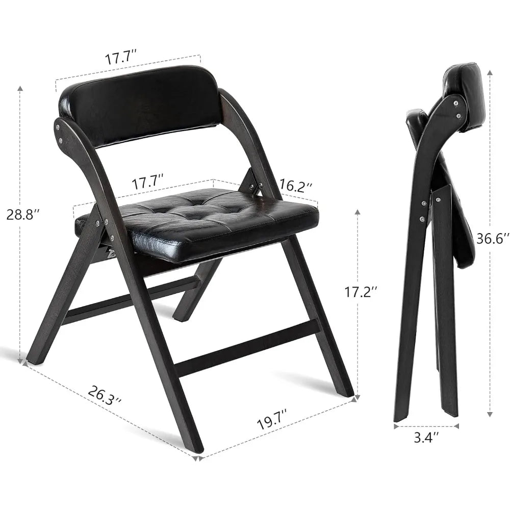 Padded Folding Chairs with Cushion 2 Pack, Portable Foldable