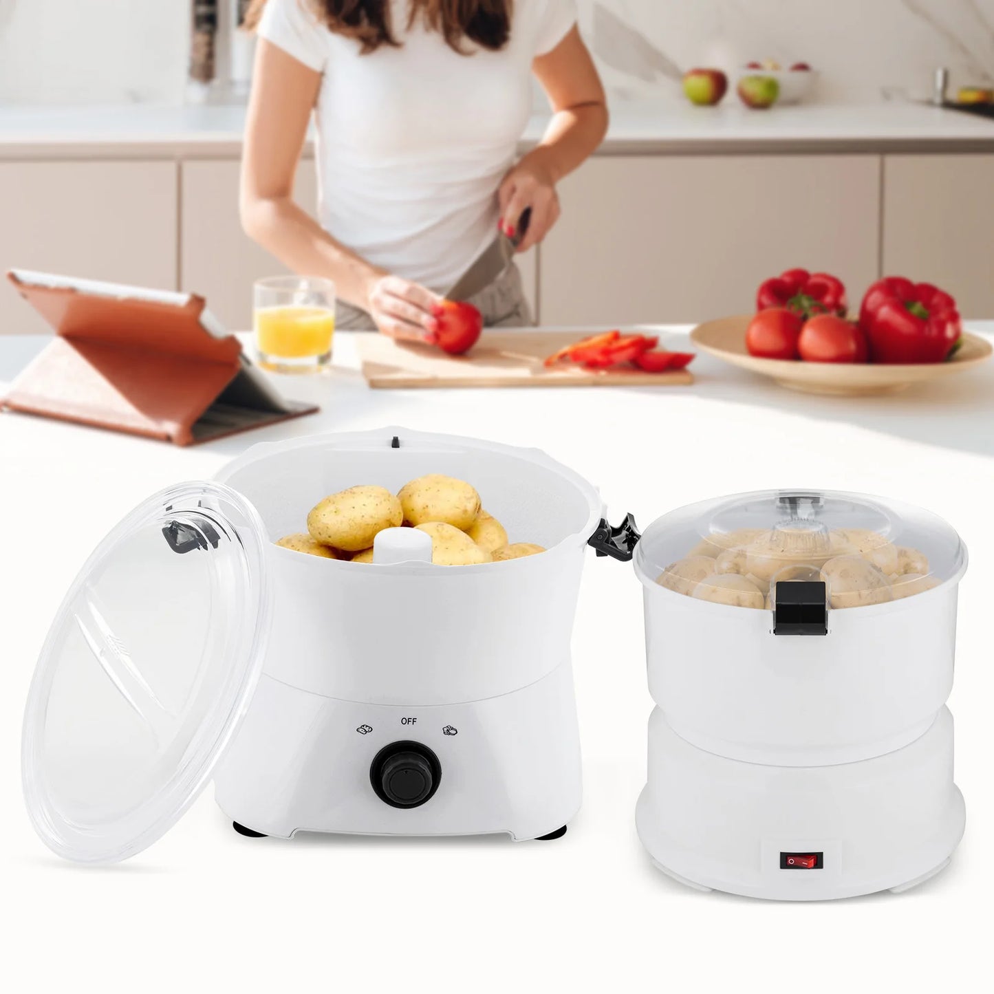 85W Electric Potato Peeler One-button Drive Automatic Peeler Spinner