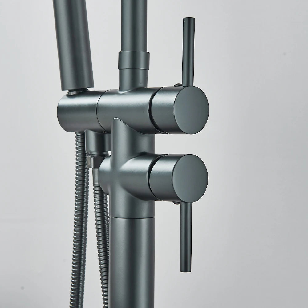 Gold Bathroom Bathtub Faucet With Hand Shower