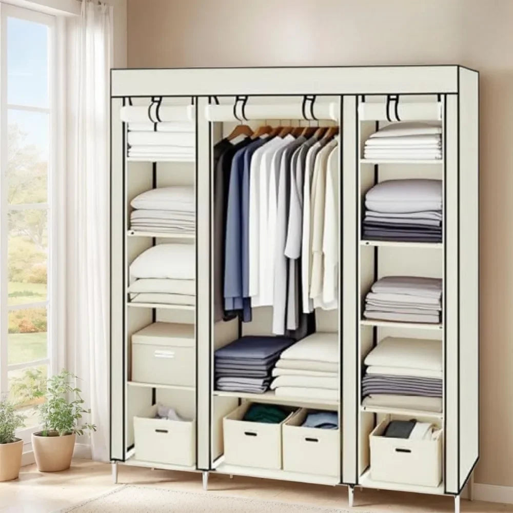 Portable Closet, Wardrobe Closet Organizer with Cover