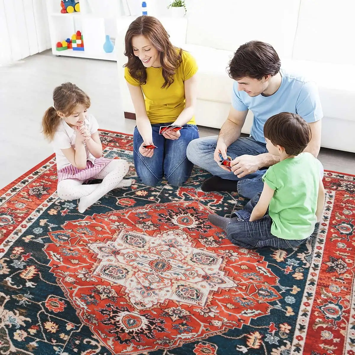 Vintage Bohemian Area Rug for Living Room