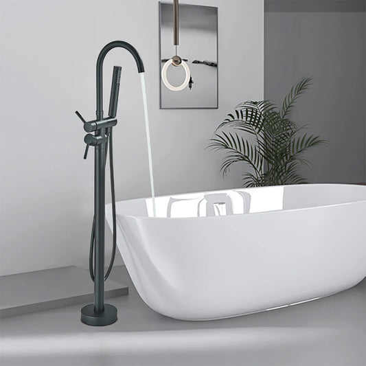 Gold Bathroom Bathtub Faucet With Hand Shower