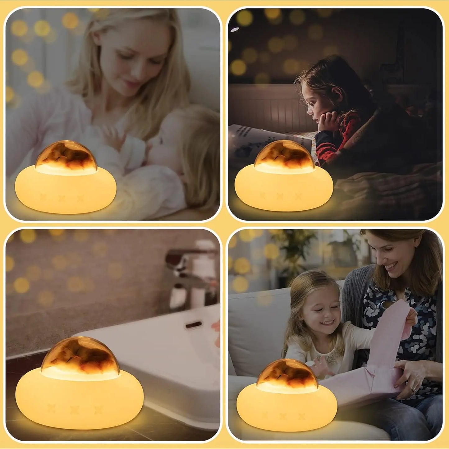 Spaceship Night Light LED, USB Rechargeable, 7-Color Changing