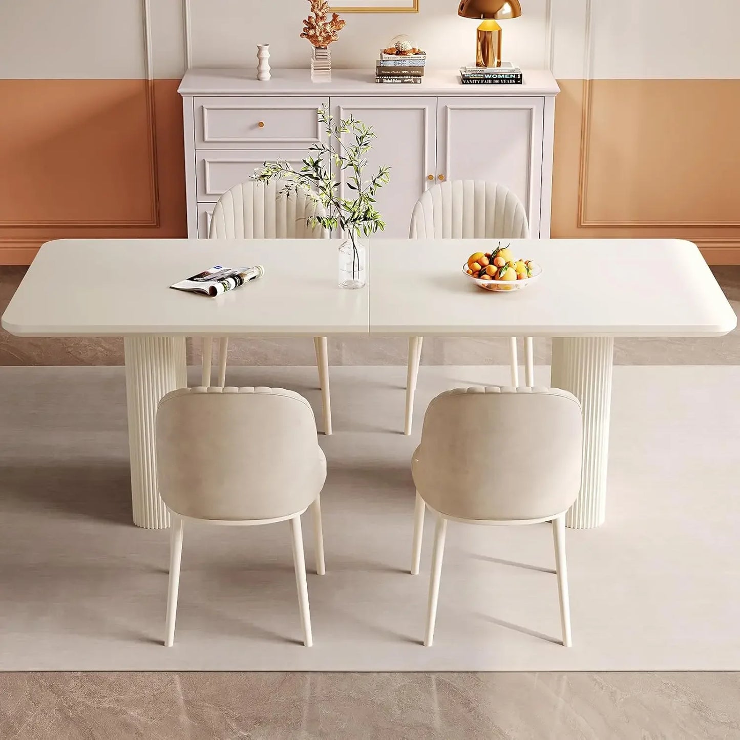 Rectangular Kitchen Table, Wavy Table Legs