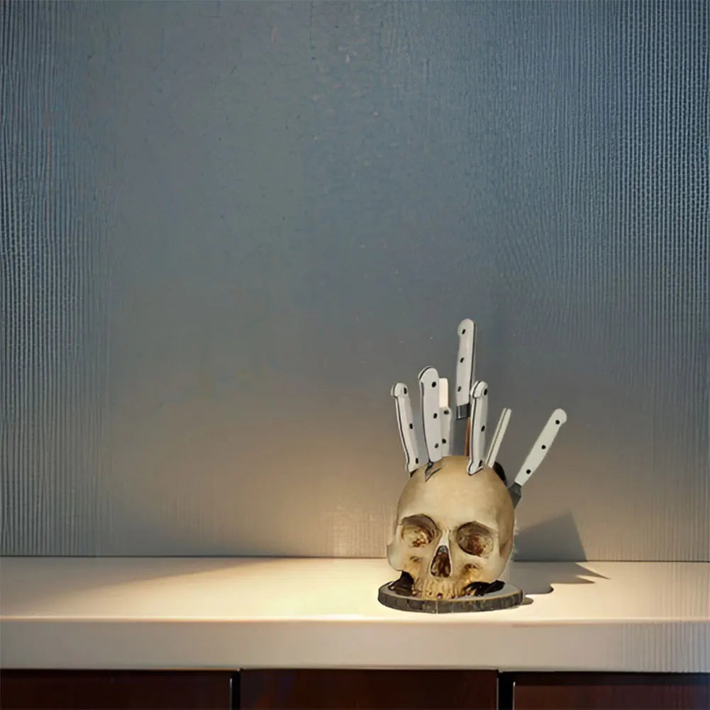 Skull Knife Holder, Resin Kitchen Knives Holder