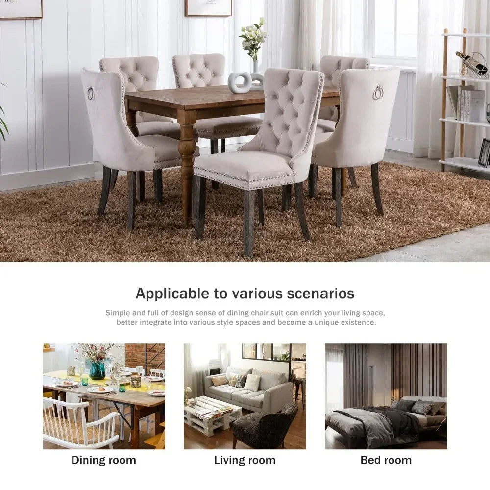 Set of 4/6, 2024 New Velvet Upholstered Dining Chairs