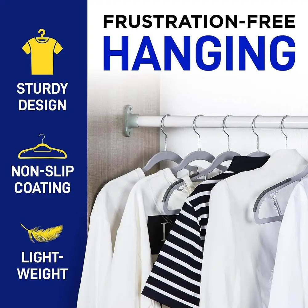 Non-Slip Rubber Coating Hangers Set of 20 Closet Organizer