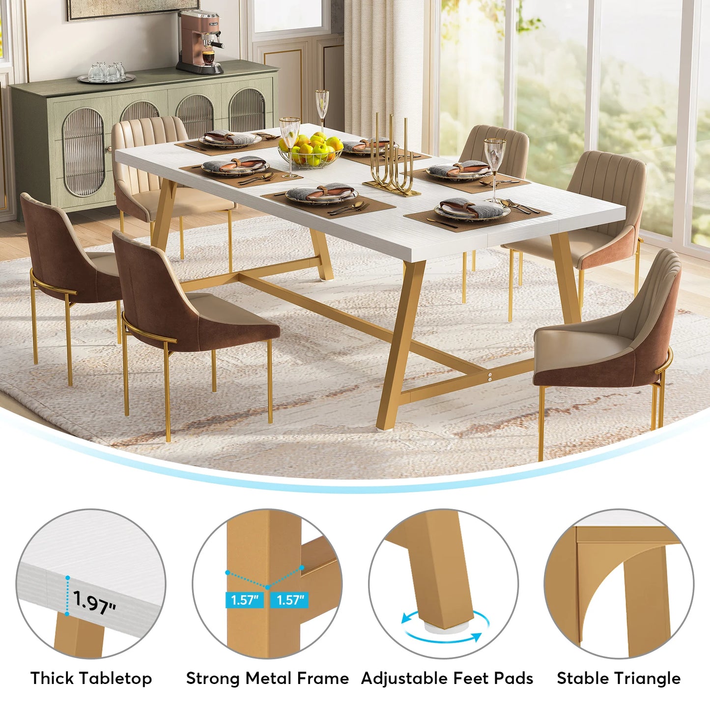 Table for 8, Rectangular Wood Kitchen Table