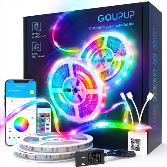 100ft LED Strip Rope Lights Bluetooth APP Color Changing