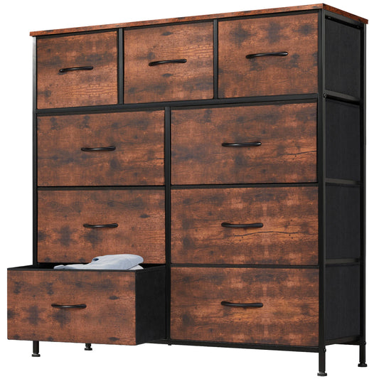 JHK Dresser For Bedroom With 9 Fabric Storage Drawer Wardrobe
